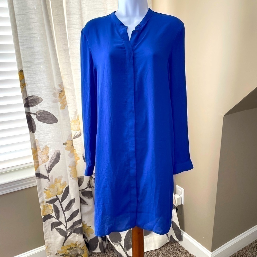𝅺nwt YAS YASCOSI LS Shirt Dress Clematis Blue Size 10